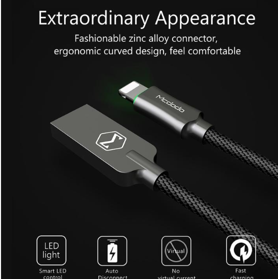 Apple cable Fast Charging intelligent Power-off Aluminum