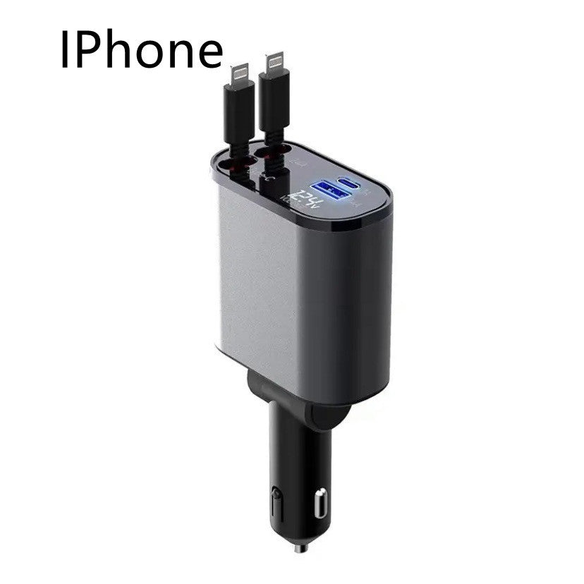 USB Car Charger Cigarette Lighter USB And TYPE-C Adapter