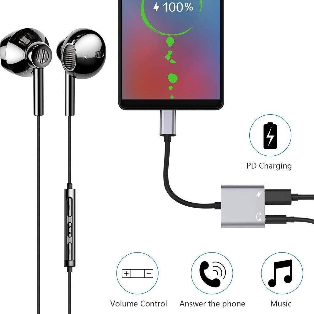 Adapter 2-in-1 USB C To 3.5mm Headphones Hi-Res Sound