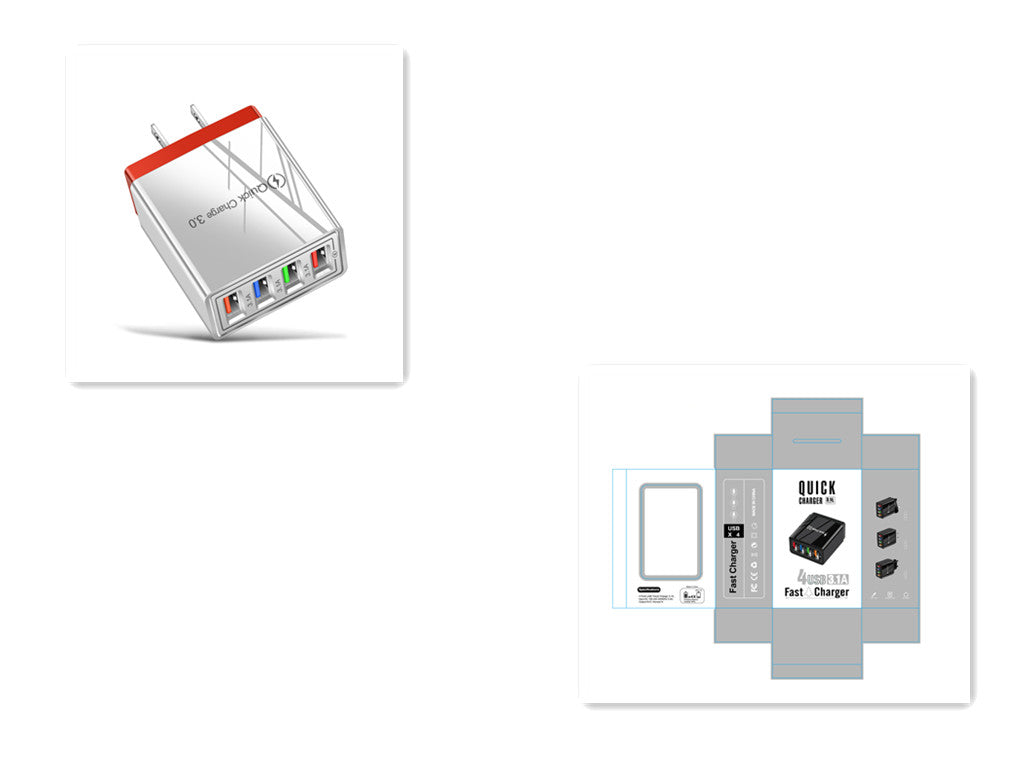 USB Charger 3.0 4 Phone Adapter Wall Mobile Charger Fast Charger