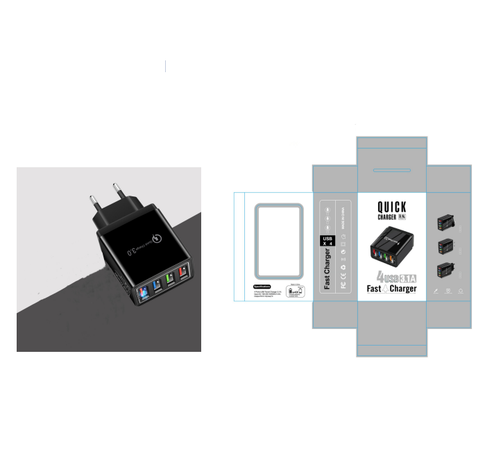 USB Charger 3.0 4 Phone Adapter Wall Mobile Charger Fast Charger