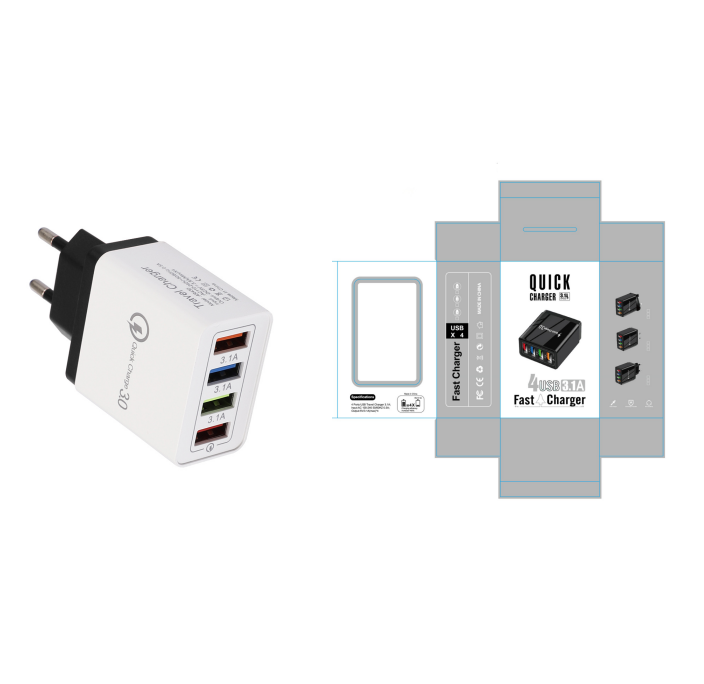 USB Charger 3.0 4 Phone Adapter Wall Mobile Charger Fast Charger