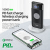 Power Bank 10000mAh Wireless Charger 18W Fast Charging USB Battery