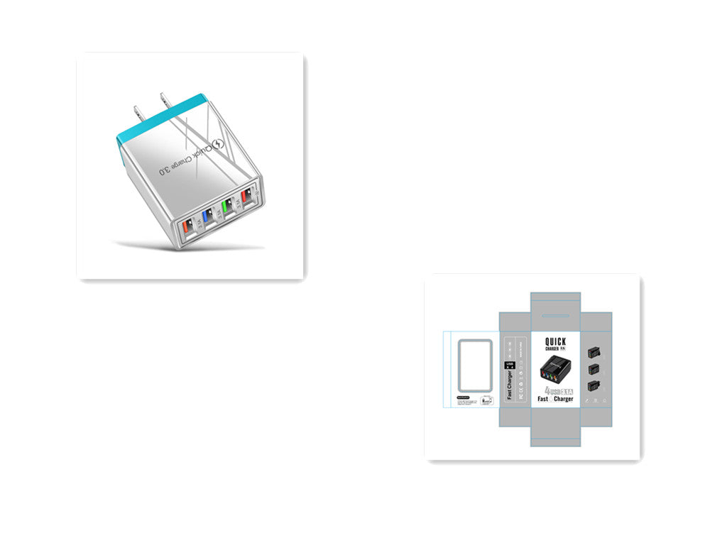 USB Charger 3.0 4 Phone Adapter Wall Mobile Charger Fast Charger