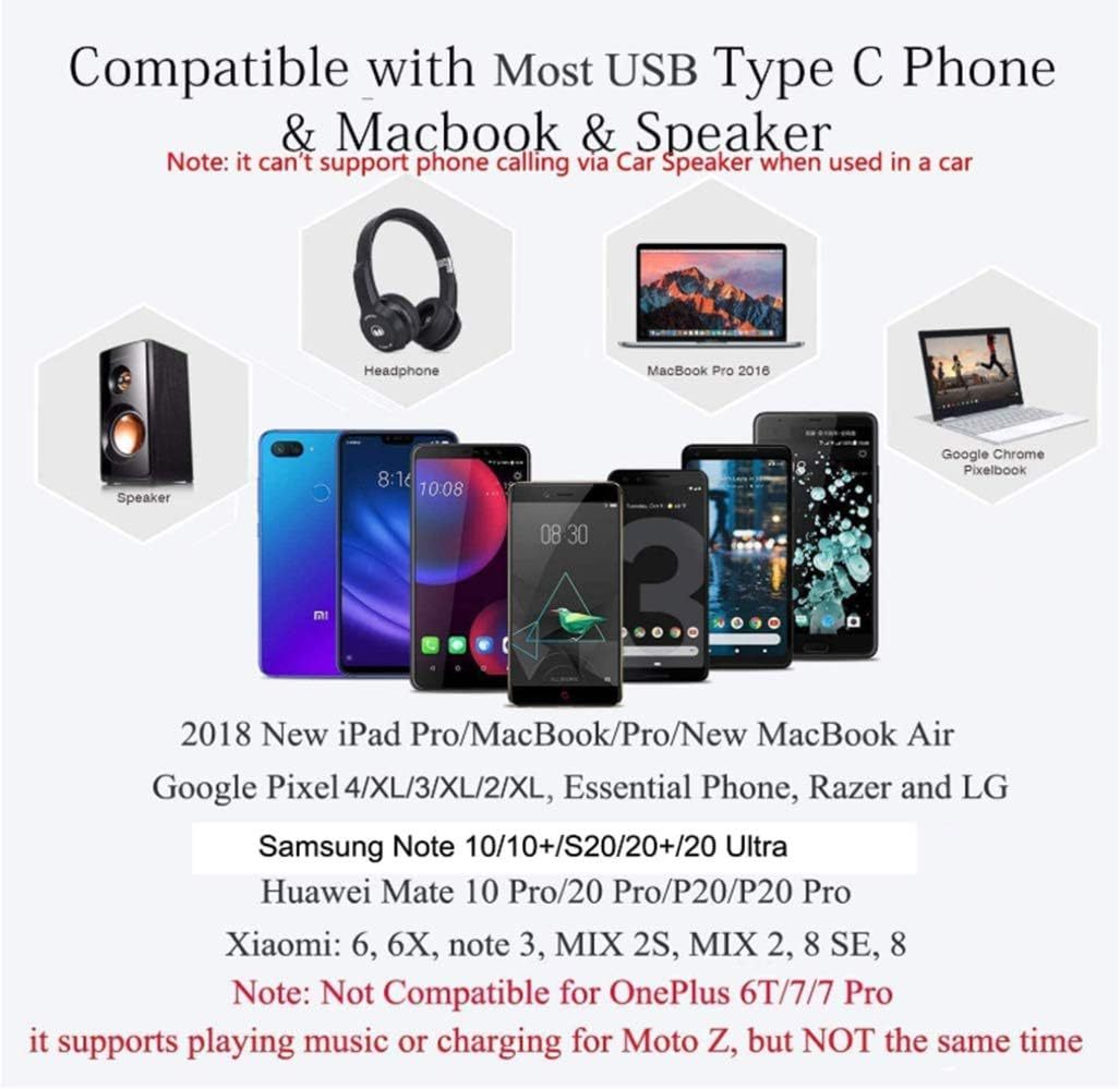 Adapter 2-in-1 USB C To 3.5mm Headphones Hi-Res Sound