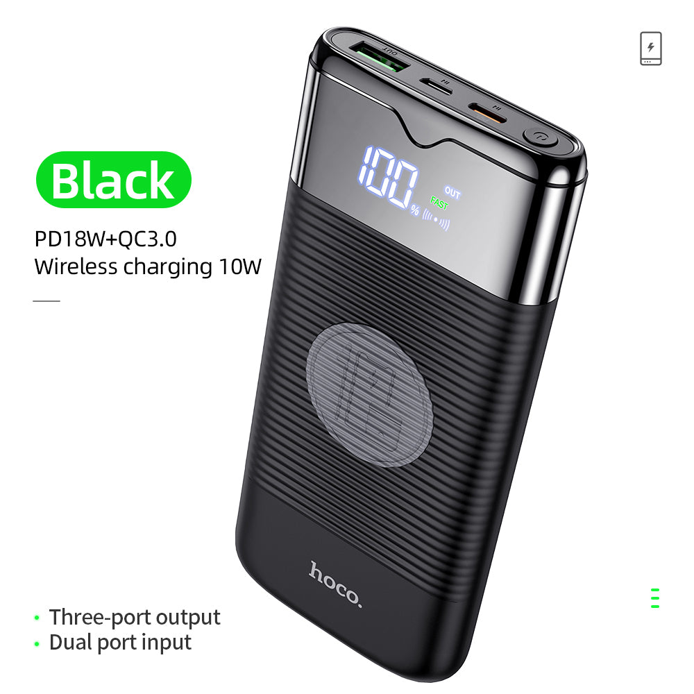 Power Bank 10000mAh Wireless Charger 18W Fast Charging USB Battery