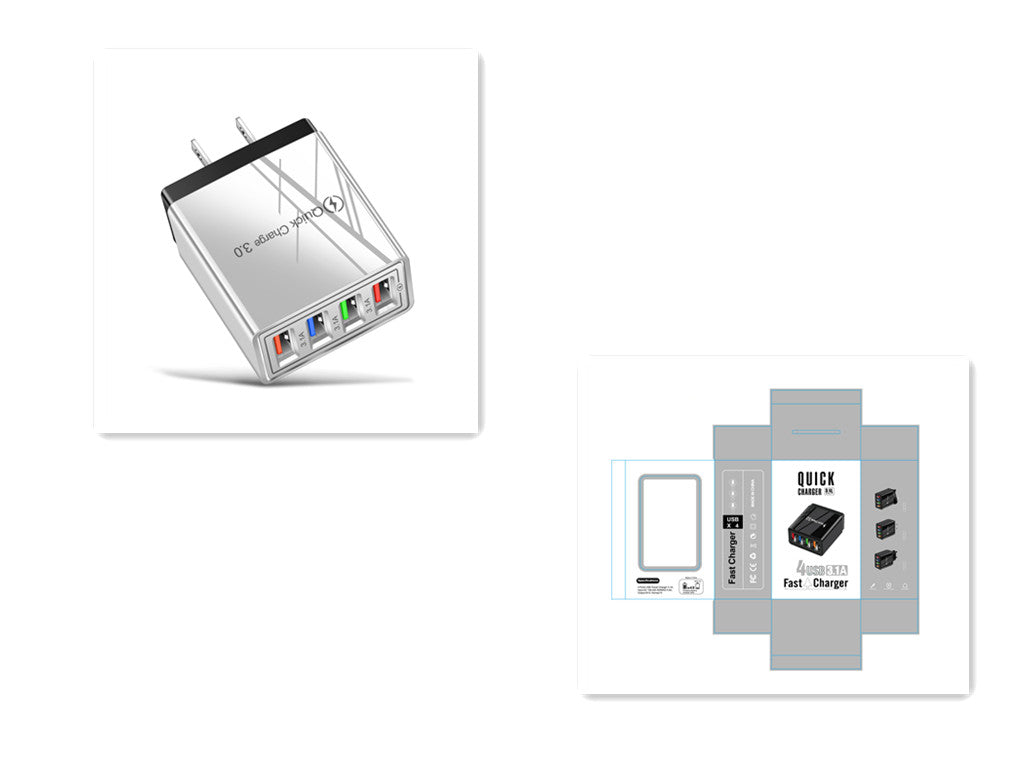 USB Charger 3.0 4 Phone Adapter Wall Mobile Charger Fast Charger
