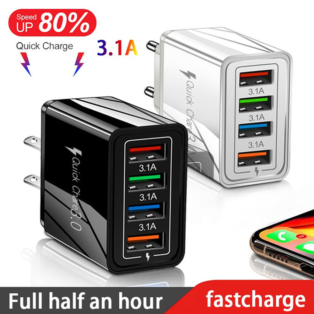 USB Charger 3.0 4 Phone Adapter Wall Mobile Charger Fast Charger