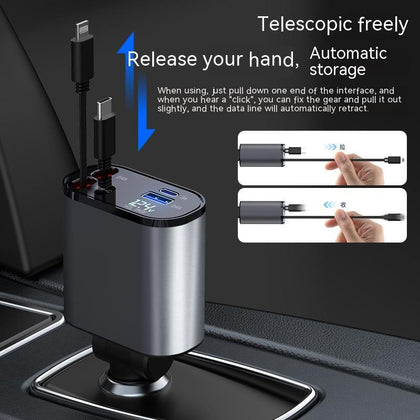 USB Car Charger Cigarette Lighter USB And TYPE-C Adapter