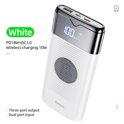 Power Bank 10000mAh Wireless Charger Power Bank PD  QC3.0 18W Fast Charging USB Power Bank External Battery
